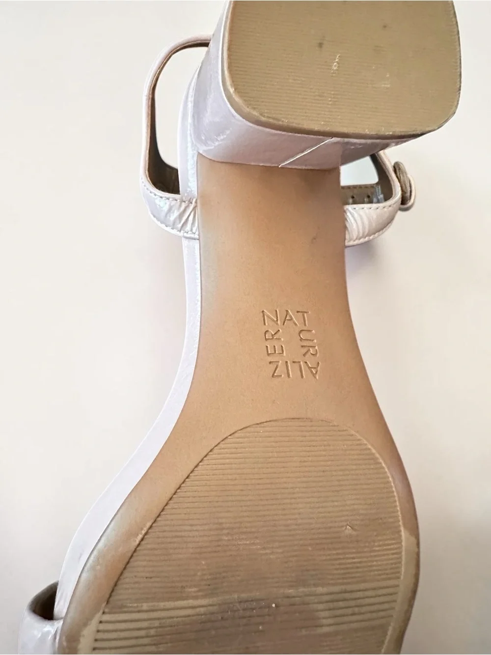 Naturalizer Izzy Leather Block Heel Sandals Blush Pink Women’s Size 9W